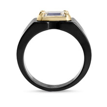 Clarity Diamond™ Emerald Diamond Blue Ceramic Ring