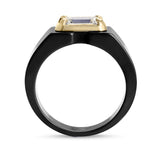 Clarity Diamond™ Emerald Diamond Black Ceramic Ring