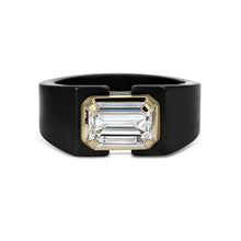 Clarity Diamond™ Emerald Diamond Blue Ceramic Ring