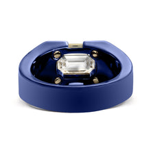 Clarity Diamond™ Emerald Diamond Blue Ceramic Ring