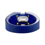 Clarity Diamond™ Emerald Diamond Blue Ceramic Ring