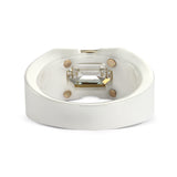 Clarity Diamond™ Emerald Diamond White Ceramic Ring