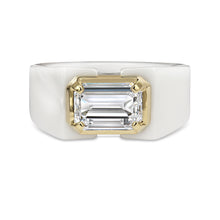Clarity Diamond™ Emerald Diamond White Ceramic Ring