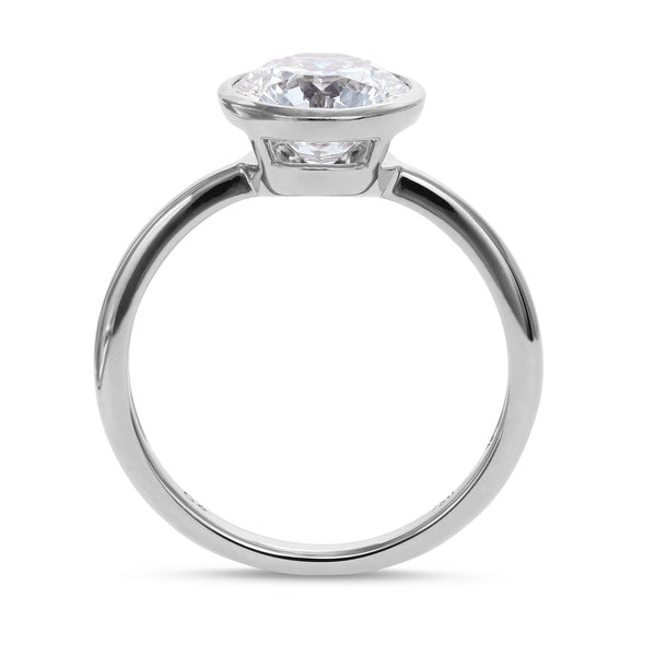 Clarity Diamond™ Side Bezel Diamond Solitaire Engagement Ring