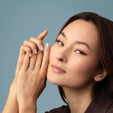 Clarity Diamond™ Signature Compass Set Emerald Diamond Solitaire Engagement Ring