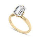 Clarity Diamond™ Signature Compass Set Emerald Diamond Solitaire Engagement Ring