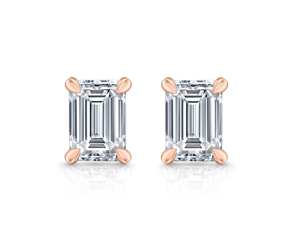 1.1 ct Emerald Cut Lab Grown Diamond Stud Earrings