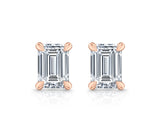 1.1 ct Emerald Cut Lab Grown Diamond Stud Earrings