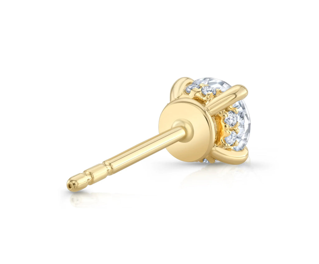 Hidden Halo Stud Earrings D-E VS1 ideal 1.00 + carat