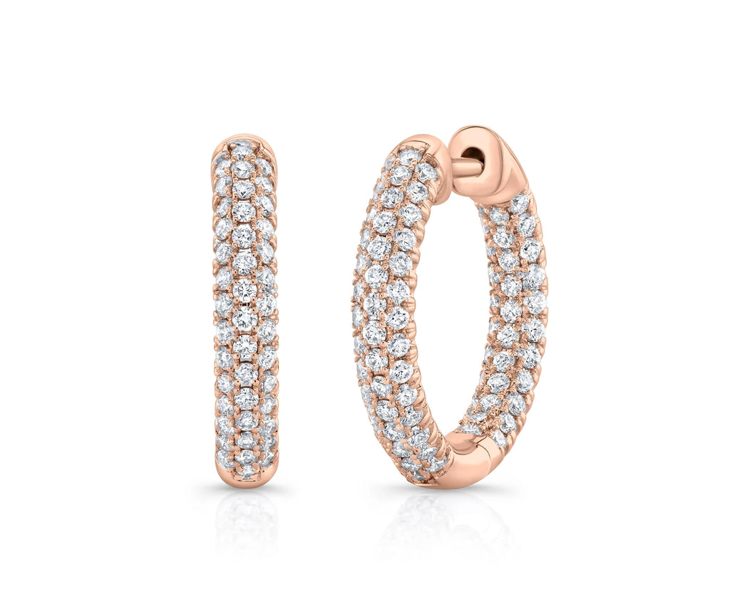 1.0 ct Lab Diamond Pavé Hoops Earrings