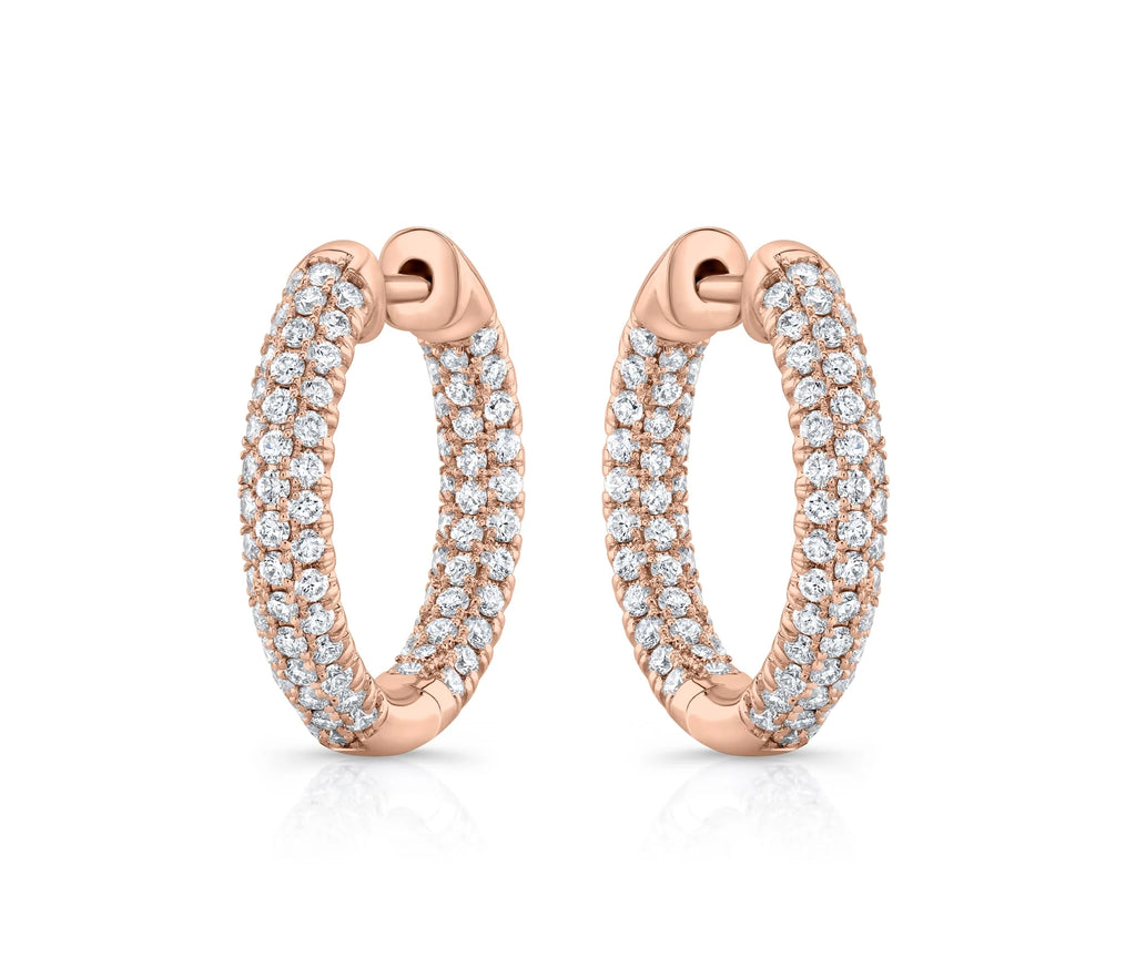 1.0 ct Lab Diamond Pavé Hoops Earrings