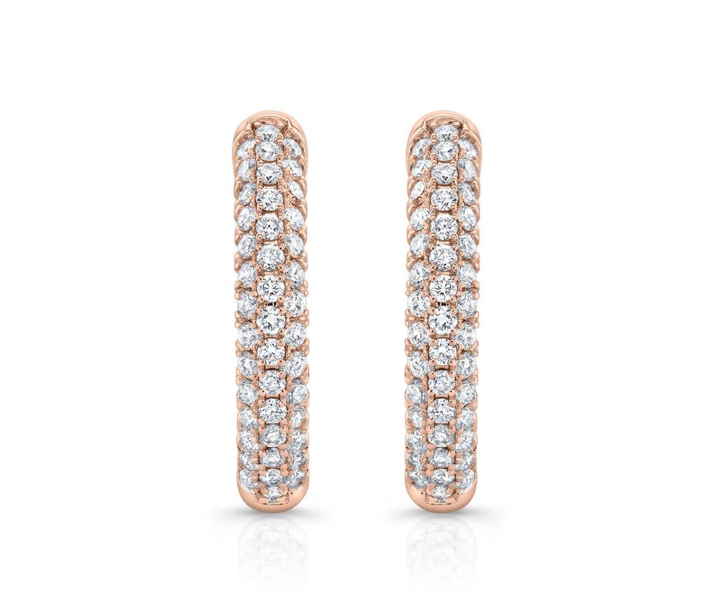 1.0 ct Lab Diamond Pave Hoops Earrings