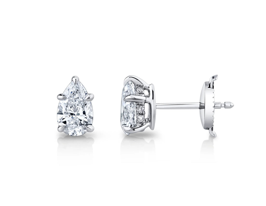 1.1 ct Pear Shape Cut Lab Grown Diamond Stud Earrings