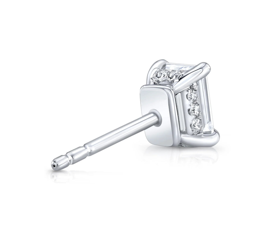1.1 ct Emerald Cut Lab Grown Diamond Stud Earrings