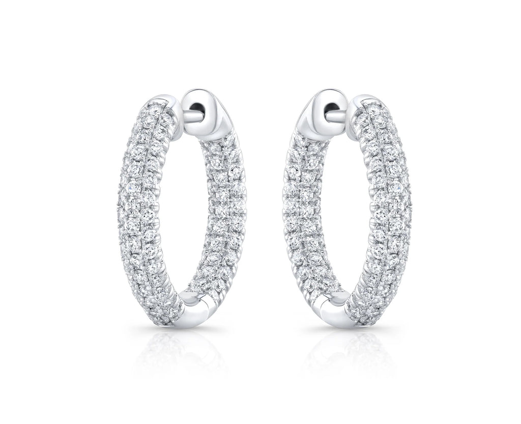1.0 ct Lab Diamond Pavé Hoops Earrings