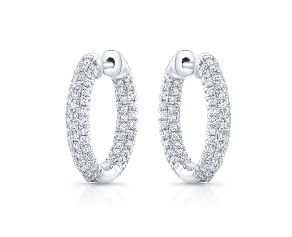 1.0 ct Lab Diamond Pavé Hoops Earrings