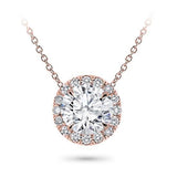 Classic Halo Round Brilliant Lab Grown Diamond Pendant Halo 1.20 carat.