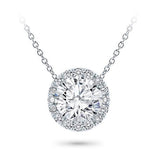 Classic Halo Round Brilliant Lab Grown Diamond Pendant Halo 1.20 carat.