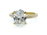 Oval Brilliant Cut Diamond Halo Three Row Pavé