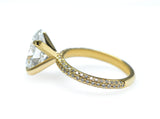 Oval Brilliant Cut Diamond Halo Three Row Pavé