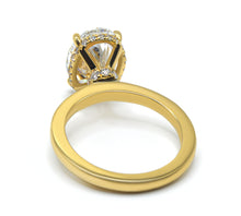 Exquisite Oval Cut Diamond Solitaire with Hidden Halo