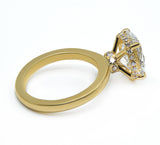 Exquisite Oval Cut Diamond Solitaire with Hidden Halo