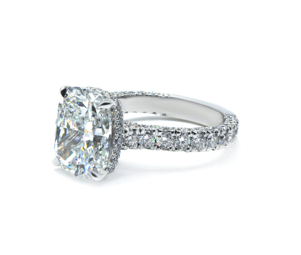 Unforgettable Sparkle: Three Row Pave Cushion Lab-Grown Diamond Ring