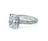 Unforgettable Sparkle: Three Row Pave Cushion Lab-Grown Diamond Ring