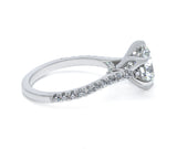 Round Cut Diamond Engagement Ring with Unique Floral Prongs