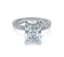 Radiant Cut Diamond Three Row Pavé