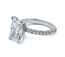 Radiant Cut Diamond Three Row Pavé