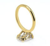 Exquisite Oval Cut Diamond Ring with Delicate Pave Accents