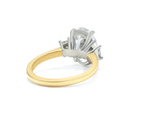 Two-Tone Oval Cut Diamond Three Stone Engagement Ring