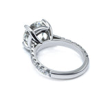 Exquisite Round Cut Diamond Cathedral Ring, Polished Prongs