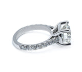 Exquisite Round Cut Diamond Cathedral Ring, Polished Prongs