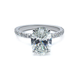 Sparkling Oval Cut Diamond Ring with Pave Band