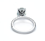 Sparkling Oval Cut Diamond Ring with Pave Band
