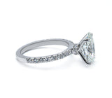 Sparkling Oval Cut Diamond Ring with Pave Band