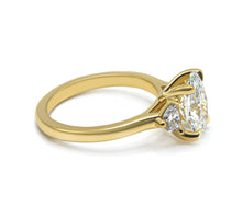 Timeless Elegance: Oval Cut Diamond Ring with Half Moon Side Stones