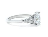 Oval Lab-Grown Diamond Ring with Side Accents
