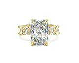 Radiant Engagement Ring with Radiant Lab-Grown Diamond Accents