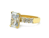 Radiant Engagement Ring with Radiant Lab-Grown Diamond Accents