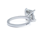 Hidden Halo Princess Cut Diamond Engagement Ring with Pave Diamond Band