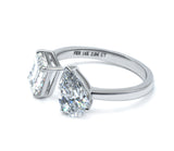 Modern Two-Stone Diamond Ring 2.00+ ct
