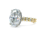 Oval Engagement Ring with Oval Lab-Grown Diamond Accents