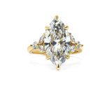 Marquise Lab Diamond Solitaire with Delicate Lab Diamond Accents