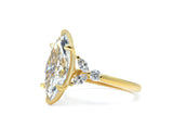 Marquise Lab Diamond Solitaire with Delicate Lab Diamond Accents