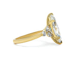 Marquise Lab Diamond Solitaire with Delicate Lab Diamond Accents