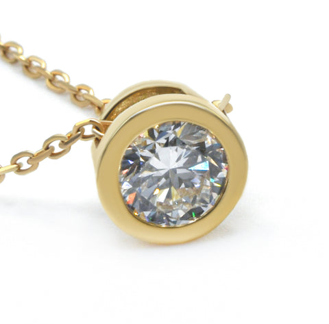 Round Bezel Lab Grown Diamond Pendant