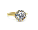 Lab-Grown Diamond Halo Ring with Birthstone Accent